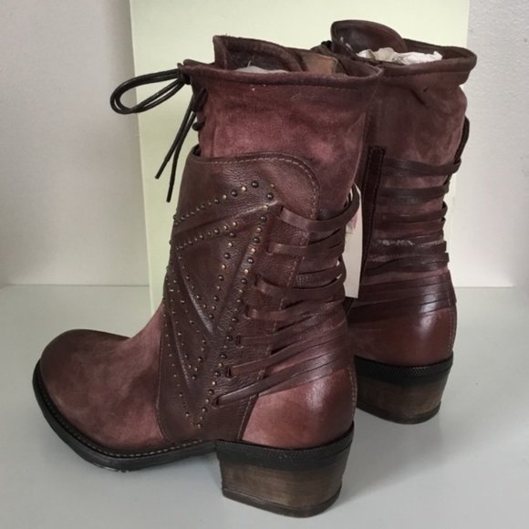 NWT A.S.98 Studded Katarina Boots in Dark Burgundy (37) 7 - Picture 6 of 10